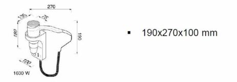 Σεσουάρ 3 Ταχυτήτων 1600W με Πρίζα για Ξυριστική Μηχανή GEESA Χρωμέ/Λευκό - Image 2