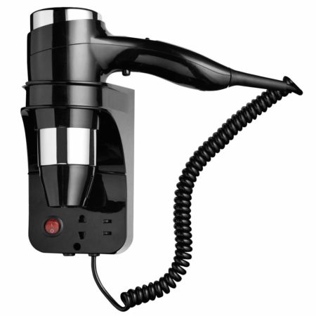 Σεσουάρ 3 Ταχυτήτων 1600W με Πρίζα για Ξυριστική Μηχανή GEESA Χρωμέ/Μαύρο