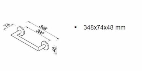 Λαβή Λουτρού 30cm NEMOX GEESA Inox Μαύρο Ματ - Image 2