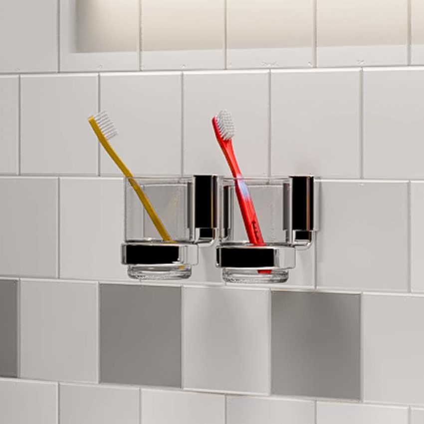 300-8402-2 Ποτηροθήκη Μονή AIM GEESA Χρωμέ - Image 2