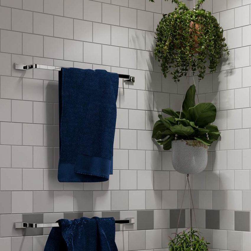 Πετσετοκρεμάστρα Σταθερή Μονή 50CM AIM GEESA Χρωμέ - Image 2