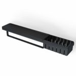 Εταζέρα 63x10,8 εκ. με Μπουκαλοθήκη & Πετσετοκρεμάστρα FRAME GEESA Μαύρο Ματ