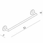 Πετσετοκρεμάστρα Σταθερή Μονή 45cm LANGBERGER Χρωμέ - Image 3