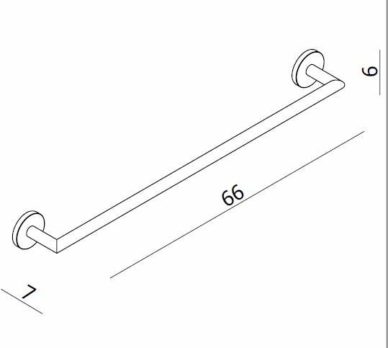 Πετσετοκρεμάστρα Σταθερή Μονή 60cm LANGBERGER Χρωμέ - Image 3
