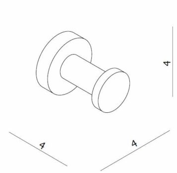 Άγκιστρο MONO 4 εκ. LANGBERGER Μαύρο Ματ - Image 2