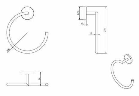 Κρίκος Πετσετών LANGBERGER Λευκό Ματ - Image 2