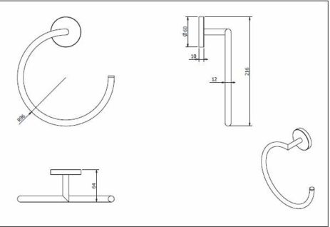 Κρίκος Πετσετών LANGBERGER Μαύρο Ματ - Image 2