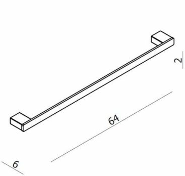Πετσετοκρεμάστρα Σταθερή Μονή 60cm LANGBERGER Χρωμέ - Image 2