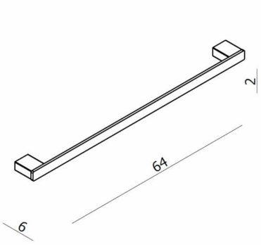 Πετσετοκρεμάστρα Σταθερή Μονή 60cm LANGBERGER Μαύρο Ματ - Image 3