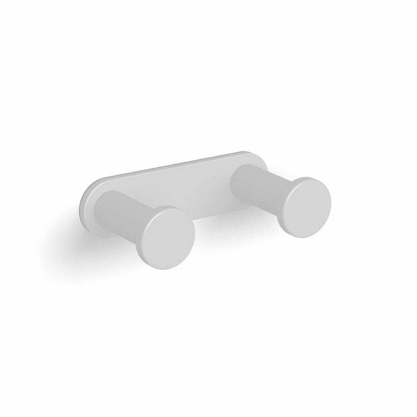 301-21280-32A-300-1 Κρεμάστρα 2 Αγκίστρων LANGBERGER Λευκό Ματ - Image 1