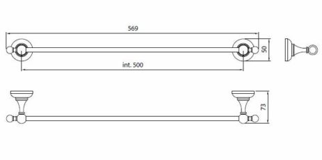 Πετσετοκρεμάστρα Σταθερή 50 εκ. VICTORIA PERFORMA Χρωμέ - Image 3