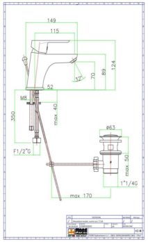 Μπαταρία Νιπτήρος Ψηλή Κόκκινη/Χρωμέ Fiore Kevon Chic (81RX8123) - Image 2