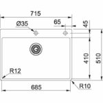 Ανοξείδωτος Νεροχύτης 'BXX210 - 68 3 1 / 2'' WWK TL 2TH OF R12 BX' - Image 2