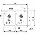 Ανοξείδωτος Νεροχύτης BXX220 36 - 36 3 1 / 2'' WWK TL 2TH' - Image 2