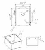 Νεροχύτης Υποένθετος SQUADRO 34x40 Fortinox Inox Λείο - Image 3
