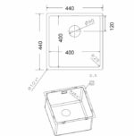 Νεροχύτης Υποένθετος SQUADRO 40x40 Fortinox Inox Λείο - Image 3