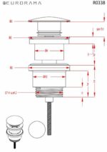 Βαλβίδα Νιπτήρα Clic-Clac Με Βίδα EURORAMA Μαύρο Ματ - Image 2