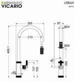 Μπαταρία Νεροχύτη URBAN VICARIO Χρωμέ - Image 3