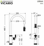 Μπαταρία Νεροχύτη URBAN VICARIO Inox - Image 3