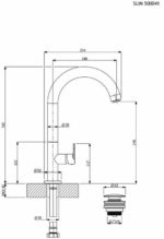 Μπαταρία Νιπτήρα Υψηλή SLIM VICARIO Natural Brass - Image 2
