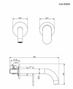Μπαταρία Νιπτήρα Τοίχου SLIM VICARIO Natural Brass - Image 3