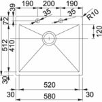 Νεροχύτης PLANAR PPX210 - 58TL 580X510MM Inox Σετ - Image 2