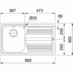 Νεροχύτης LOGICA LLL 611 - L ΡΔ Inox Σαγρέ 860Χ500ΜΜ Σετ - Image 2