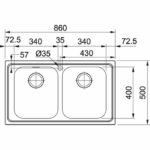 Νεροχύτης SMART 620 860Χ500ΜΜ Λείο Σετ Stainless Steel Brushed - Image 2