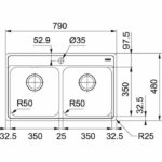 Νεροχύτης BELL BC X (620 - 35 - 35) 790 X 480 mm Inox Σετ - Image 3