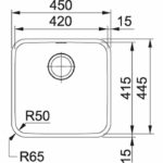 Ανοξείδωτος Νεροχύτης BELL BC X (110 - 42) 450 X 445 mm Inox Σετ Υποκαθήμενος - Image 3
