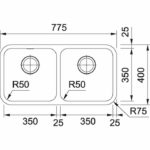 Ανοξείδωτος Νεροχύτης BELL BC X (120 - 35 - 35) 775 X 400 mm Inox Σετ Υποκαθήμενος - Image 2