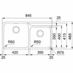 Ανοξείδωτος Νεροχύτης BELL BC X (120 - 42 - 35) 845 X 465 mm Inox Σετ Υποκαθήμενος - Image 3
