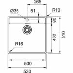 Νεροχύτης MARIS MRX210 - 50 TL 530X510MM Inox - Image 2