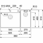 Νεροχύτης Ανοξείδωτος ΒΟΧCENTER BWX220 - 54 - 27 860X510MM Inox Λείος ΡΔ - Image 4