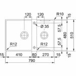 Ανοξείδωτος FLUSHMOUNT / SLIMTOP Νεροχύτης BoxCENTER BWX 220 - 41 - 27 Σετ - Image 3