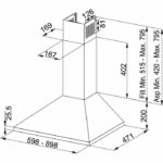 Απορροφητήρας Επιτοίχια Καμινάδα JOY 60εκ Inox - Image 2
