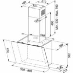 Απορροφητήρας Επιτοίχια Καμινάδα SMART 2.0 FPJ 915 V BK / DG A 90 CM Μαύρο - Image 3