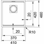 Νεροχύτης FRAG. KUBUS 2 KNG 110 - 37 410X460mm Onyx Υποκαθήμενος Σετ - Image 2