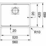Νεροχύτης FRAG. KUBUS 2 KNG 110 - 52 560X460mm Coffee Υποκαθήμενος Σετ - Image 2