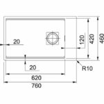 Νεροχύτης FRAG. KUBUS 2 KNG 110 - 62 760X460mm Onyx Υποκαθήμενος Σετ - Image 2