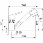 Αναμεικτική Μπαταρία Κουζίνας NOVARA PLUS Ντους Χρωμέ - Image 2