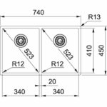 Νεροχύτης Box220 / 120 34 - 34 740Χ450ΜΜ Inox Σετ - Image 2