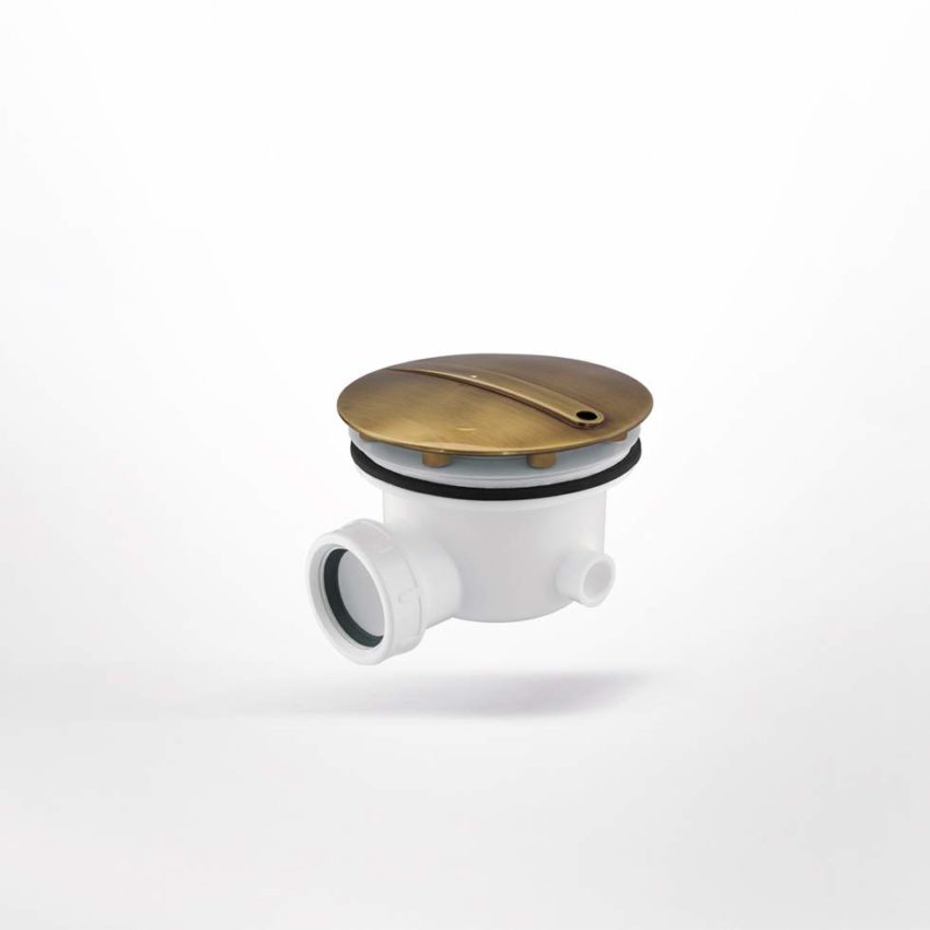 355-6590-1 Βαλβίδα/Σιφώνι Ντουζιέρας Slim 90 LUXURY Μπρονζέ - Image 1