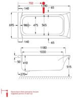 DELTA CRN Μπανιέρα 1400Χ700 - Image 4