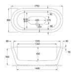 HALCYON OVAL CRN FREESTD. Μπανιέρα 1750X800 - Image 3