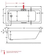 QUANTUM INTEGRA Υδρομασάζ CRN1,75HP-8 JET1700X750 με Λαβές - Image 4