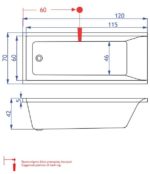 Μπανιέρα CLARISSA 1200x700 SIRENE - Image 4