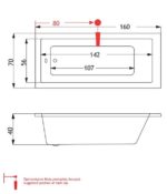 CUBIC Υδρομασάζ 0.88HP-6 JET 1600x700 SIRENE - Image 4