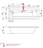 CUBIC Υδρομασάζ 0.88HP-6 JET 1700x700 SIRENE - Image 4