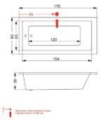 CUBIC Μπανιέρα 1700x800 SIRENE - Image 4